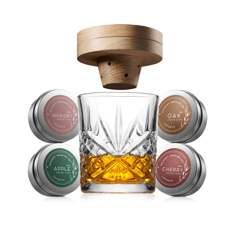 Godinger Silver Art Co Dublin Crystal 9 Piece Whiskey Smoker Set